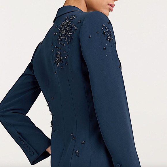 Cinq a Sept RHINESTONE CRACKLE EMBELLISHED CHEYENNE BLAZER - Picture 10 of 16